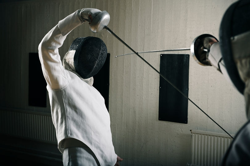 Fencers in combat