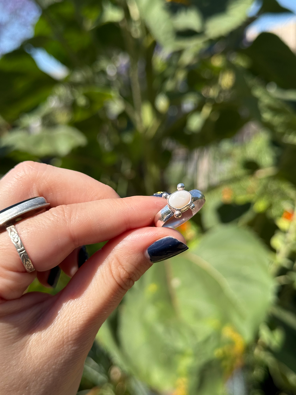 Thumbnail: opal sterling silver ring | size 9