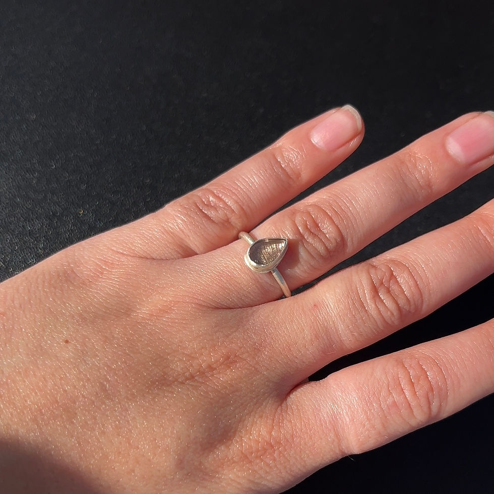 sterling silver clear tourmaline ring | size 5.25