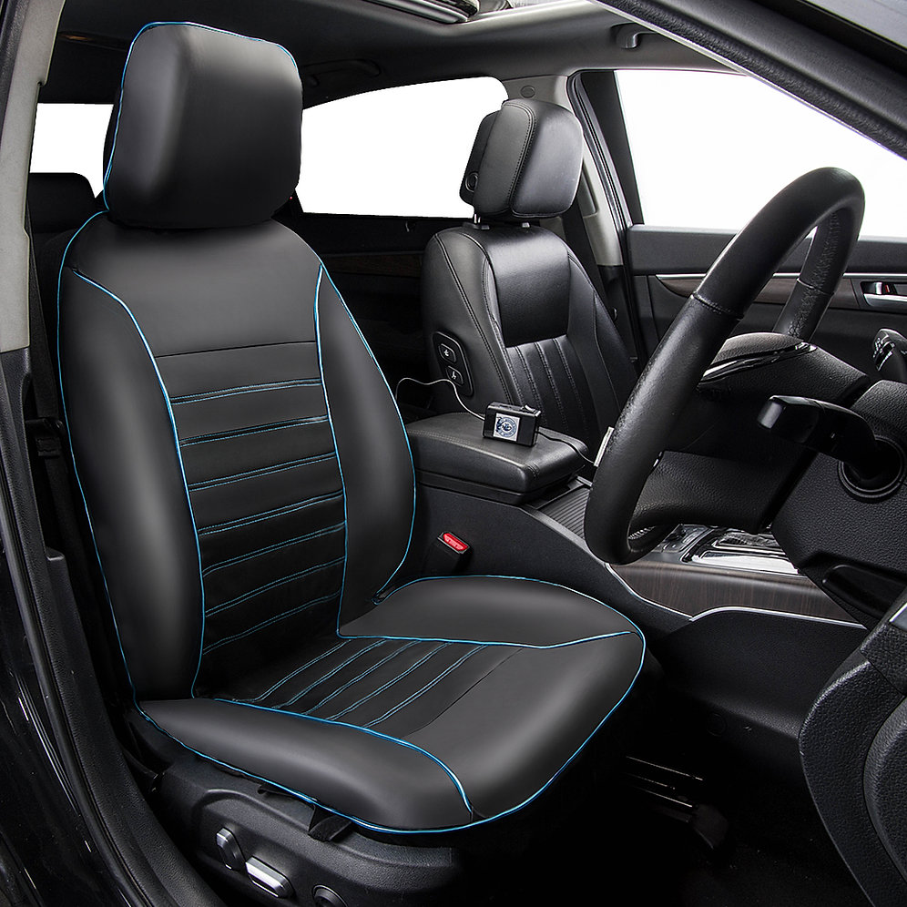 CAR PASS New Design 1PCS Pu Leather Green Line Shiny Universal Car Seat