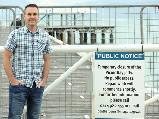 Repairs underway on Picnic Bay Jetty