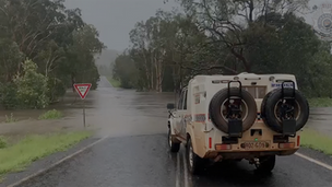 Police vision of Coen during Cyclone Narelle