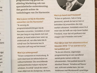 Interview in Classical Brochure 'De Harmonie'