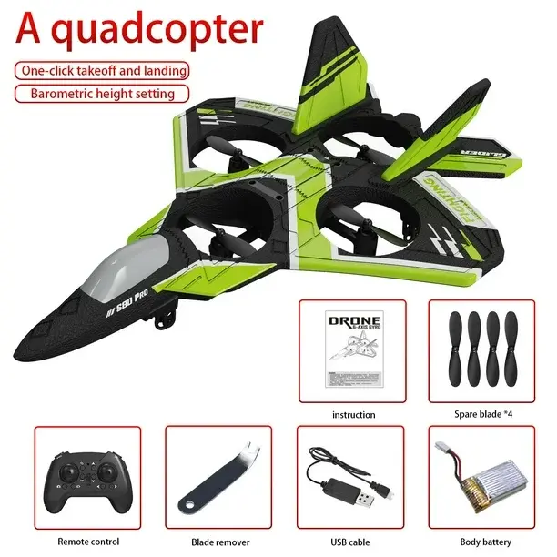 Thumbnail: S80 RC Plane Drone for Kids&Adults Remote Control Airplane Helicopter with Auto