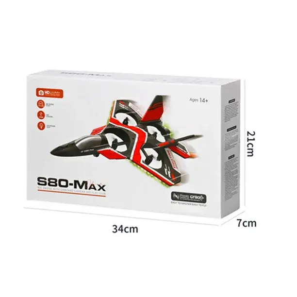 Thumbnail: S80 RC Plane Drone for Kids&Adults Remote Control Airplane Helicopter with Auto