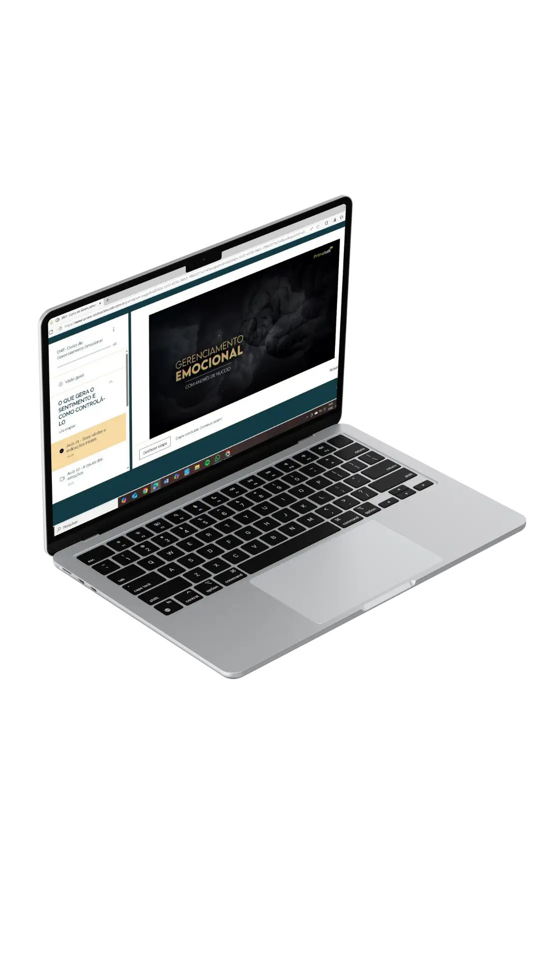 Plataforma do curso no computador