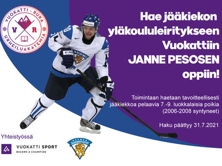 JANNE PESONEN VALMENTAJAKSI VUOKATTI-RUKA URHEILUAKATEMIAN YLÄKOULULEIREILLE.