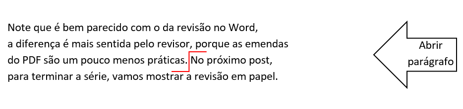 Símbolo de revisão "abrir parágrafo"