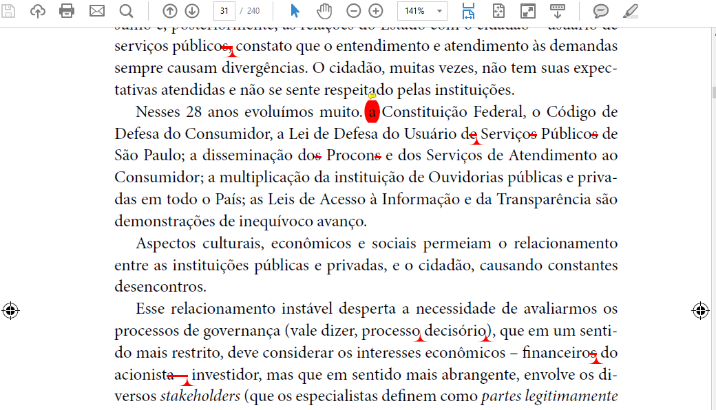 Marcas de revisão no PDF