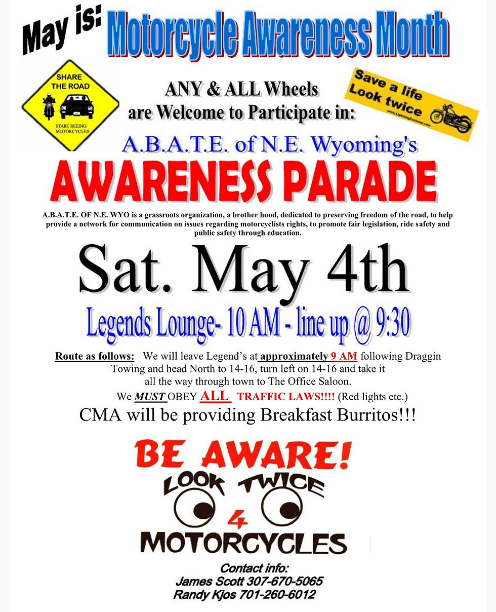 ABATE Motorcycle Awareness Parade | Gillette, WY