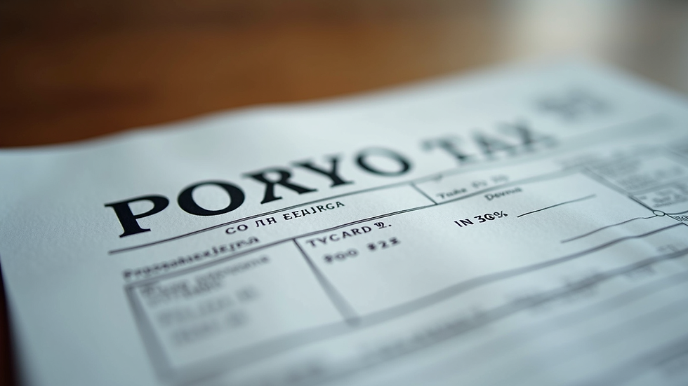Close-up view of a tax document with Greek symbols