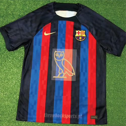 2022-23 FC Barcelona x Drake OVO Owl Sponsor Repro Throwback Sports