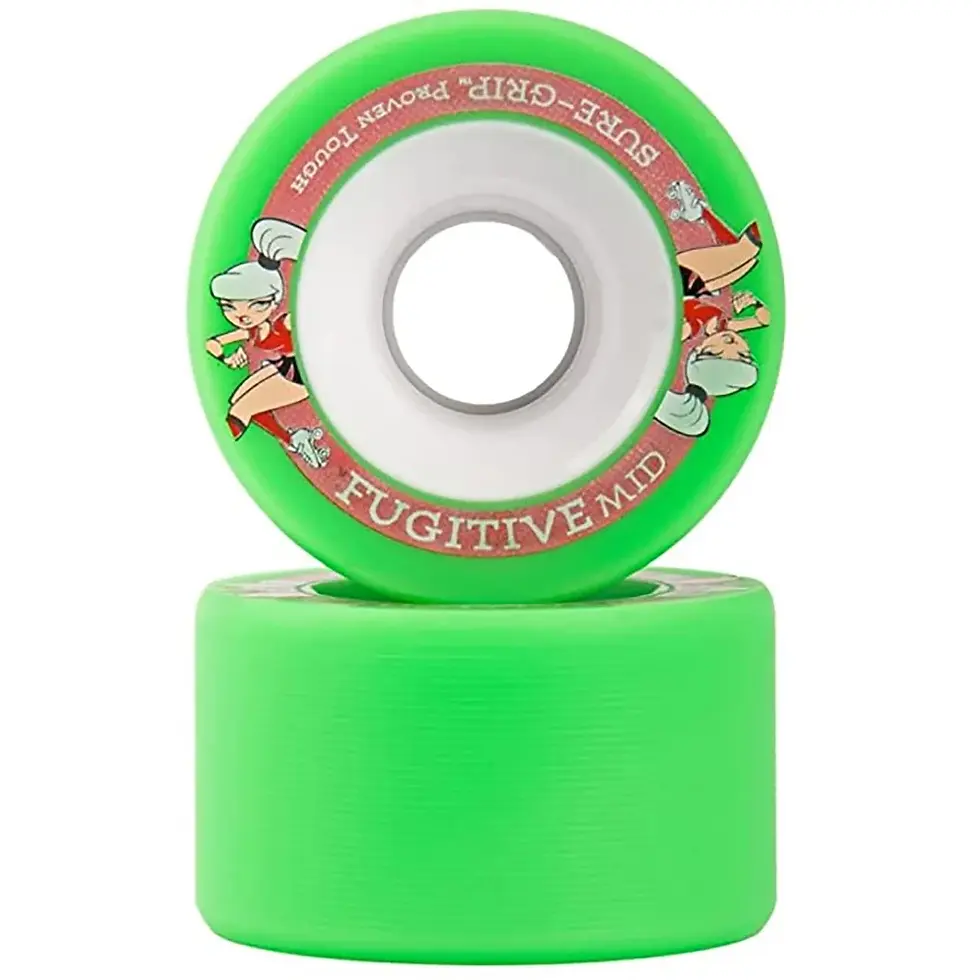 Thumbnail: Green Sure-Grip Fugitive Wheels - 62mm x 42mm | 96A