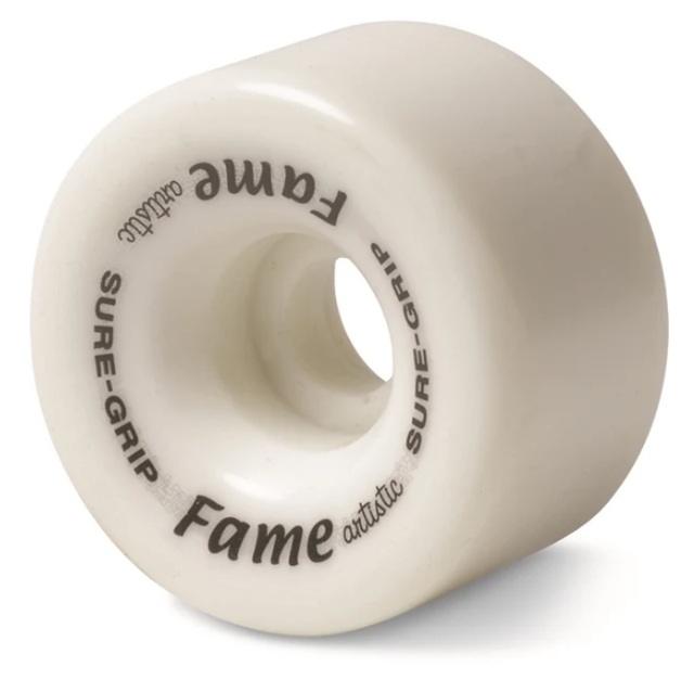 White Sure-Grip Fame Artistic Wheels - Solid Colour - 8 Pack