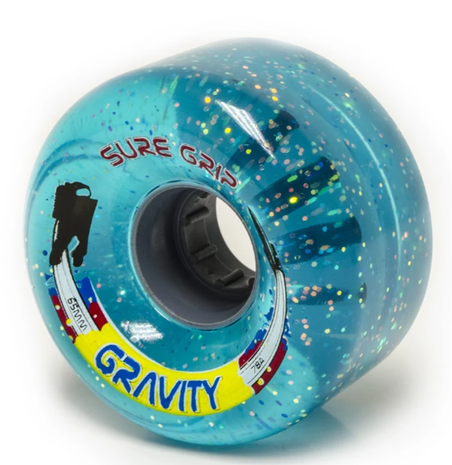 Blue Glitter Sure-Grip Gravity Outdoor Wheels - 65mm x 35mm | 78A