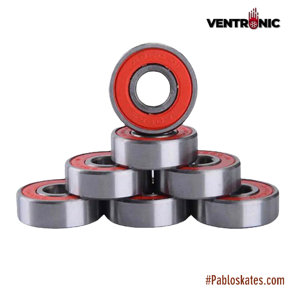 Ventronic Premium ABEC 11 RED 8mm 608RS Steel Chrome Bearings