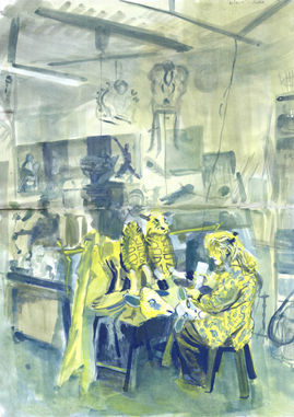 An image of a woman making props