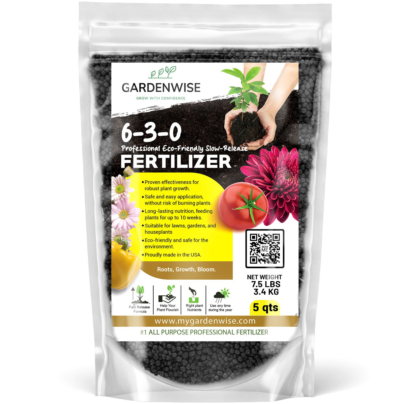 MY GARDENWISE 6-3-0 All-Purpose Professional Eco-Friendly Nitrogen Fertilizer