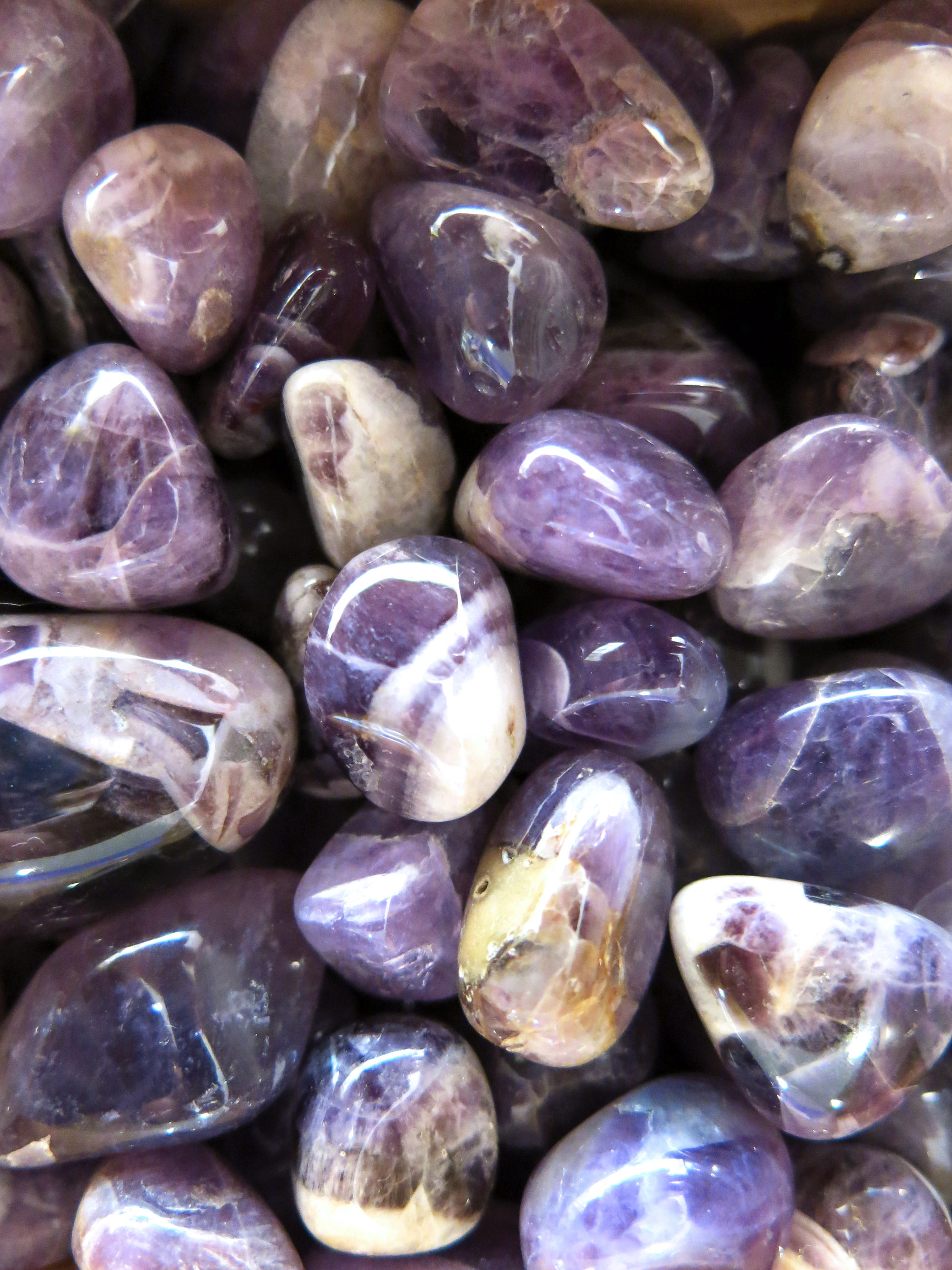 Chevron Amethyst Tumble Stone