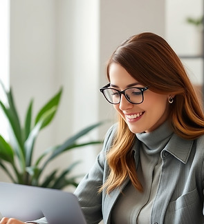 female marketing professional working on