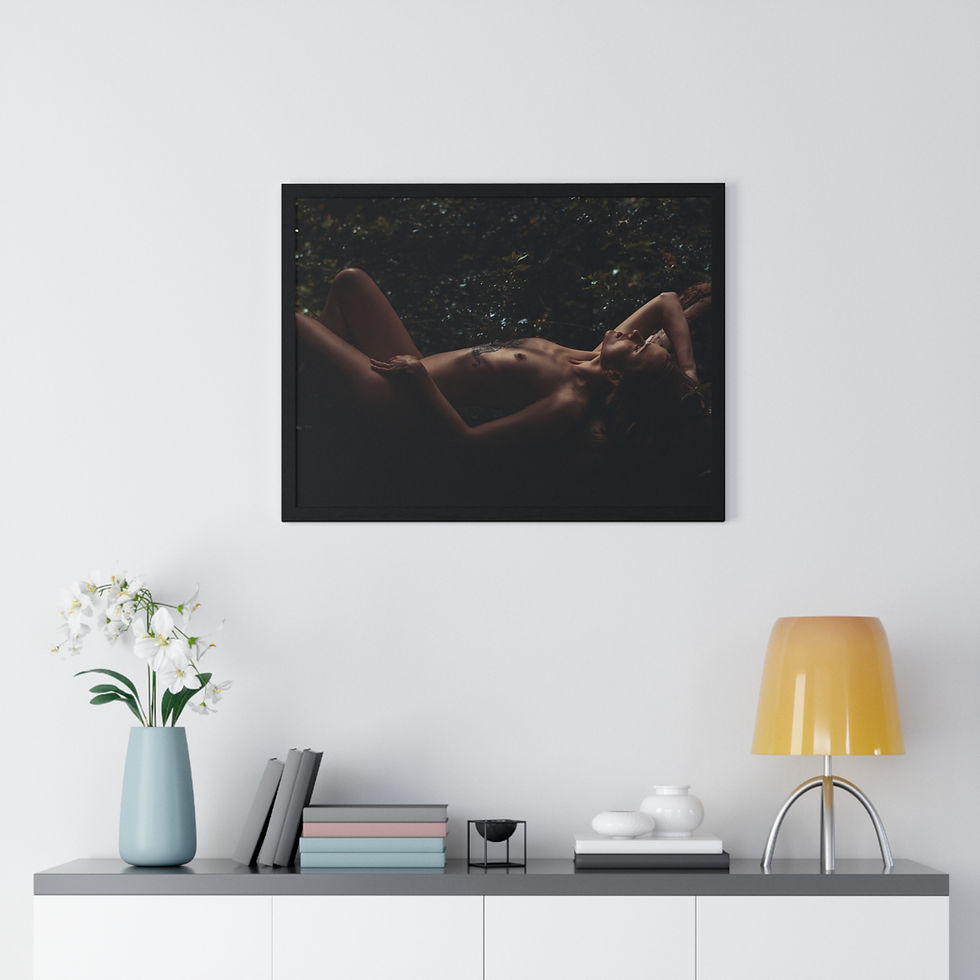 Thumbnail: Elegant Nude Art Horizontal Framed Poster - Aesthetic Home Decor