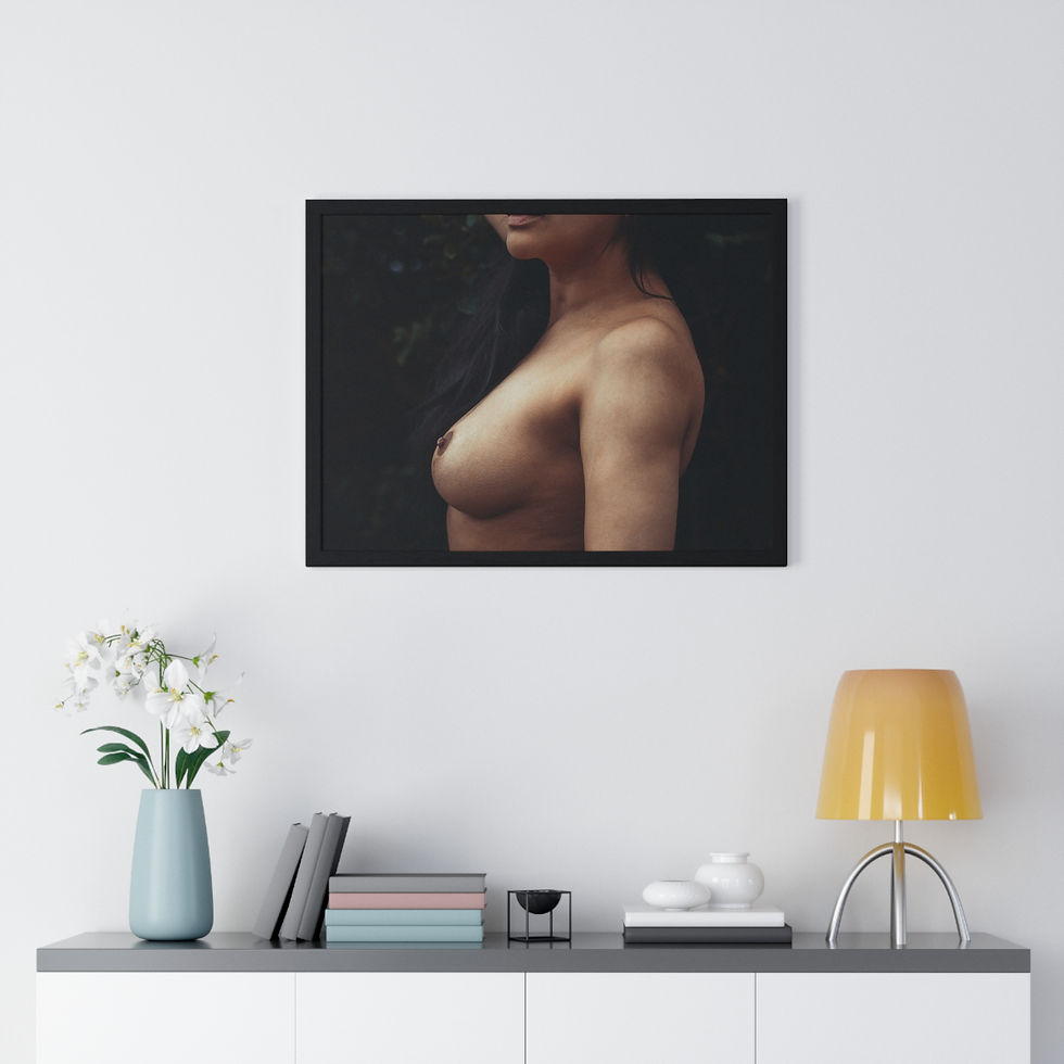 Thumbnail: Elegant Framed Art Print - Sensual Black & White Photography for Modern Décor