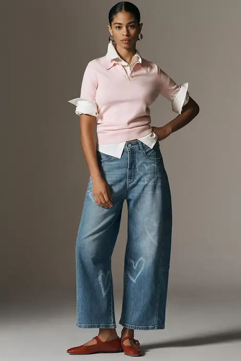 Fun Heart Barrel Jeans