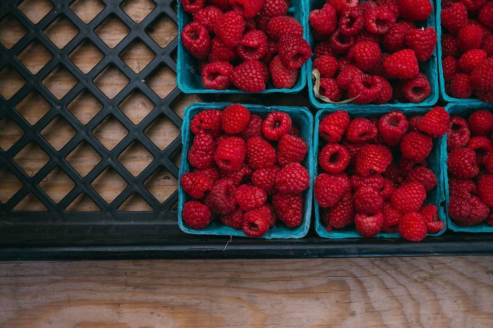 Fresh Raspberries Display