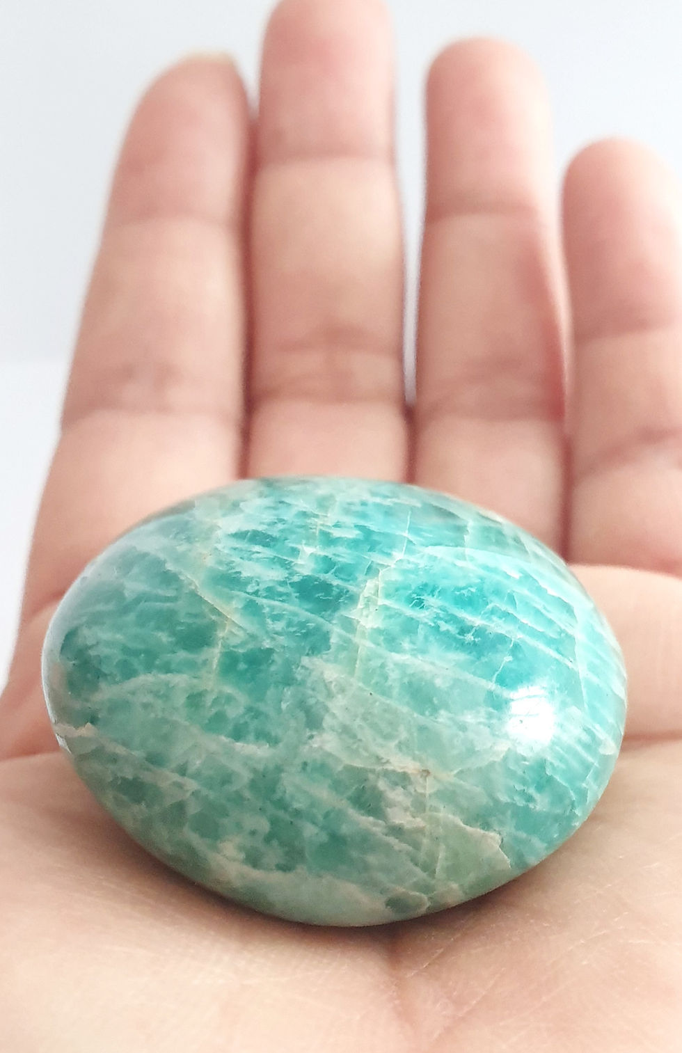 Miniature : pierre amazonite soleil de madagascar polie