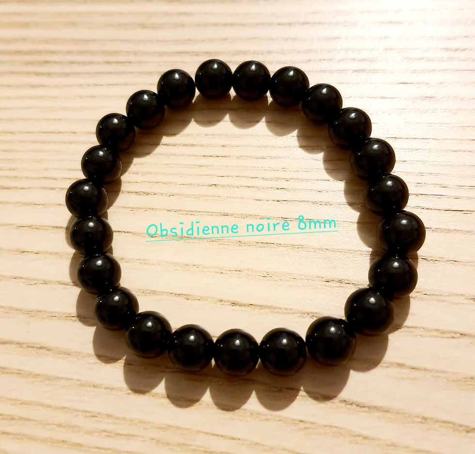 Miniature : Bracelet en Obsidienne Noire – Pierre Naturelle