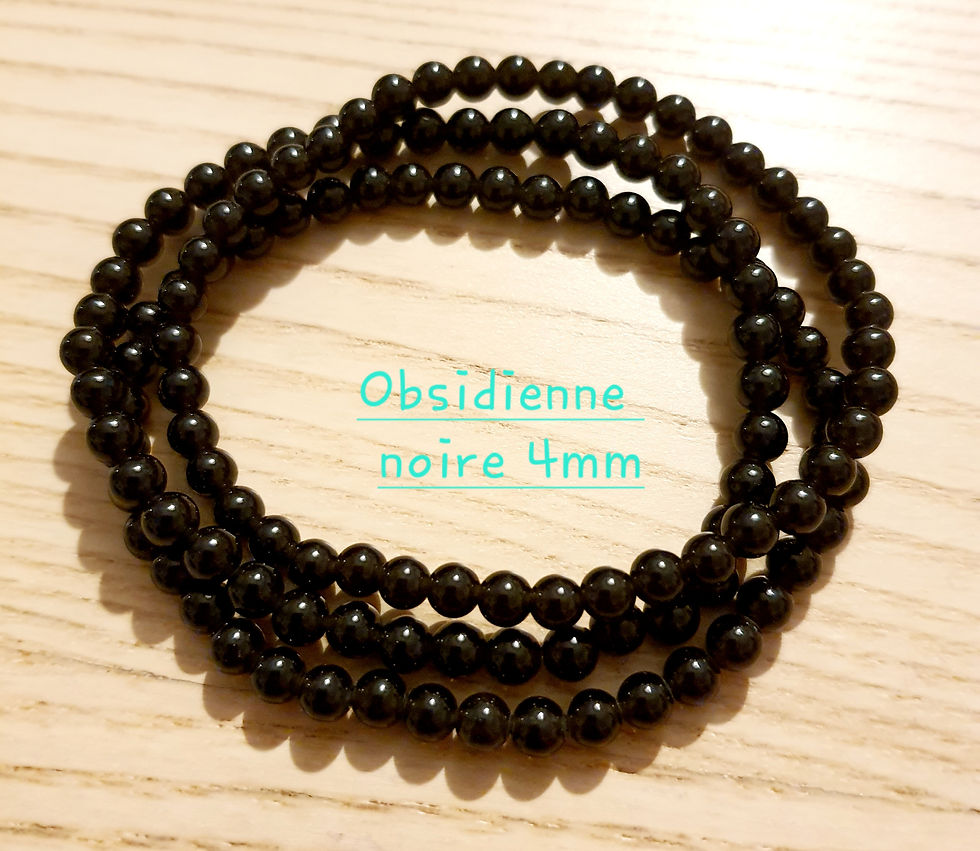 Miniature : Bracelet en Obsidienne Noire – Pierre Naturelle