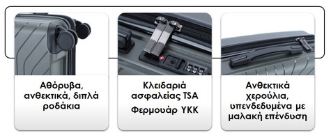 βαλίτσα LaVor Travel σε εξαιρετικά ανθεκτικό pp πολυπροπυλένιο, με εσωτερική αδιάβροχη τσέπη, TSA κλειδαριά
