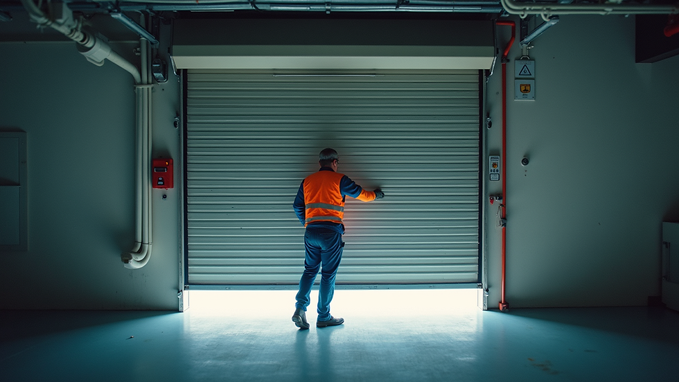 Vue en plongée d’un technicien réparant un volet roulant électrique