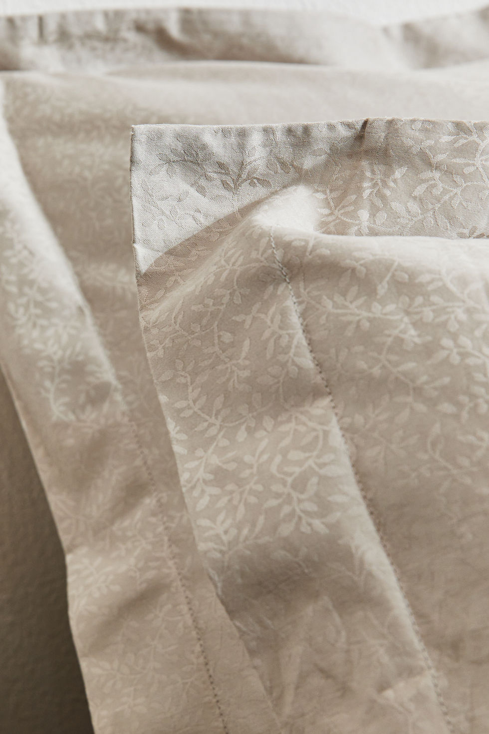 תמונה ממוזערת: מצעי סאטן ג'קארד עלים - Stone