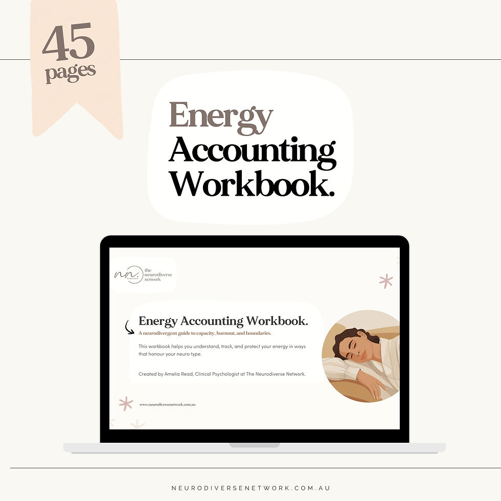 Energy Accounting Workbook for people experiencing neurodivergent burnout
