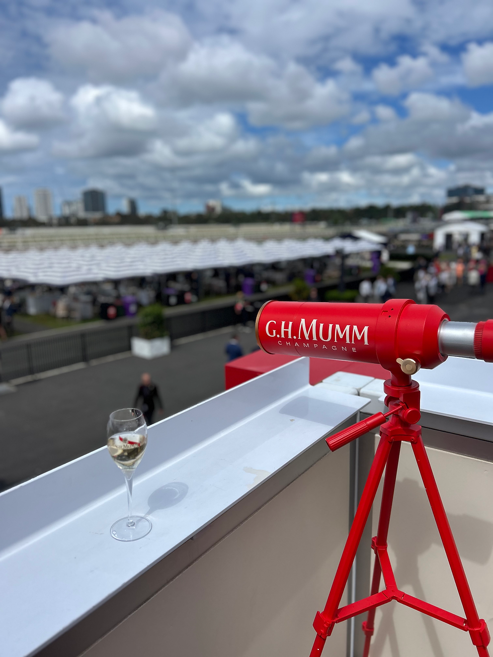 The telescope and binoculars at G.H. Mumm was such a gorgeous touch.