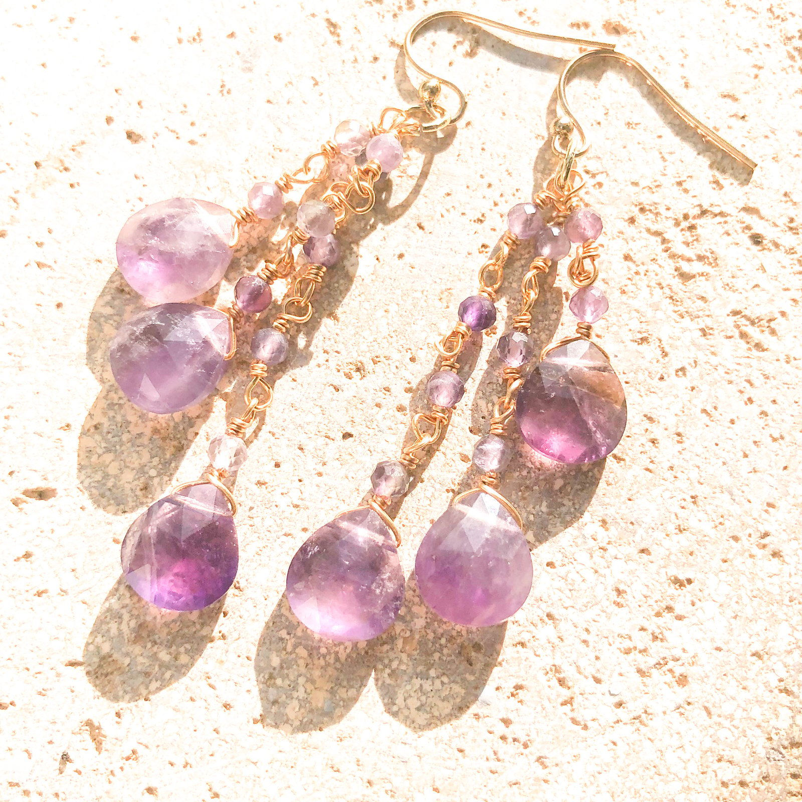 Boucles d'oreilles Gouttes améthyste 
