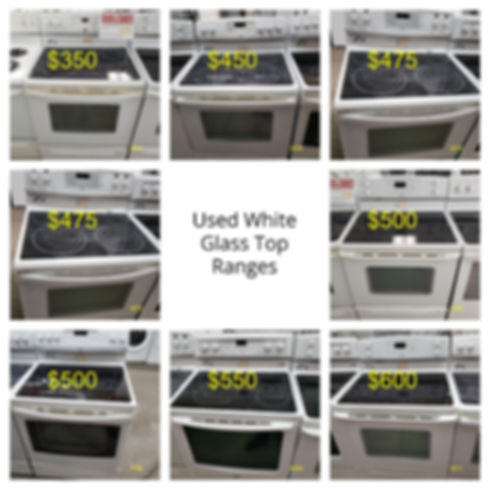 Used White Glass Top Ranges
