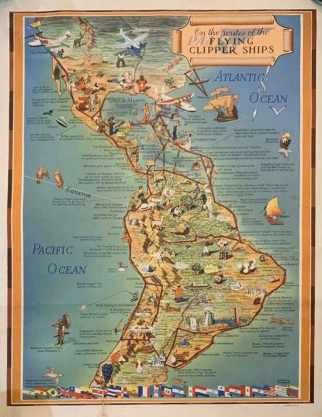 Flying Clipper Ships Route Map 1938