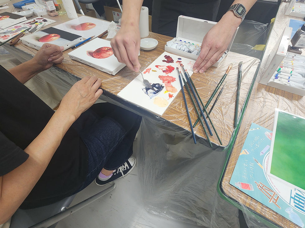 油絵体験過去の様子