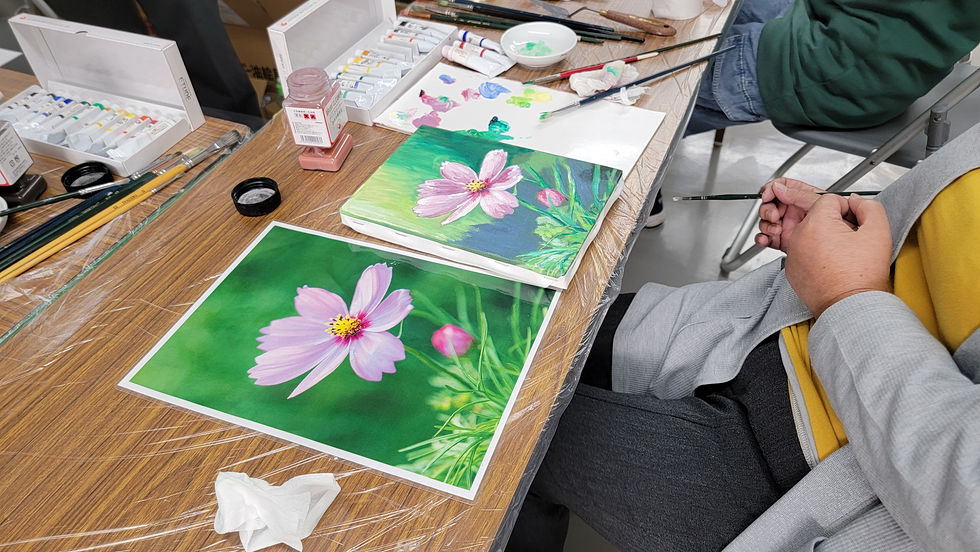 油絵体験過去の様子