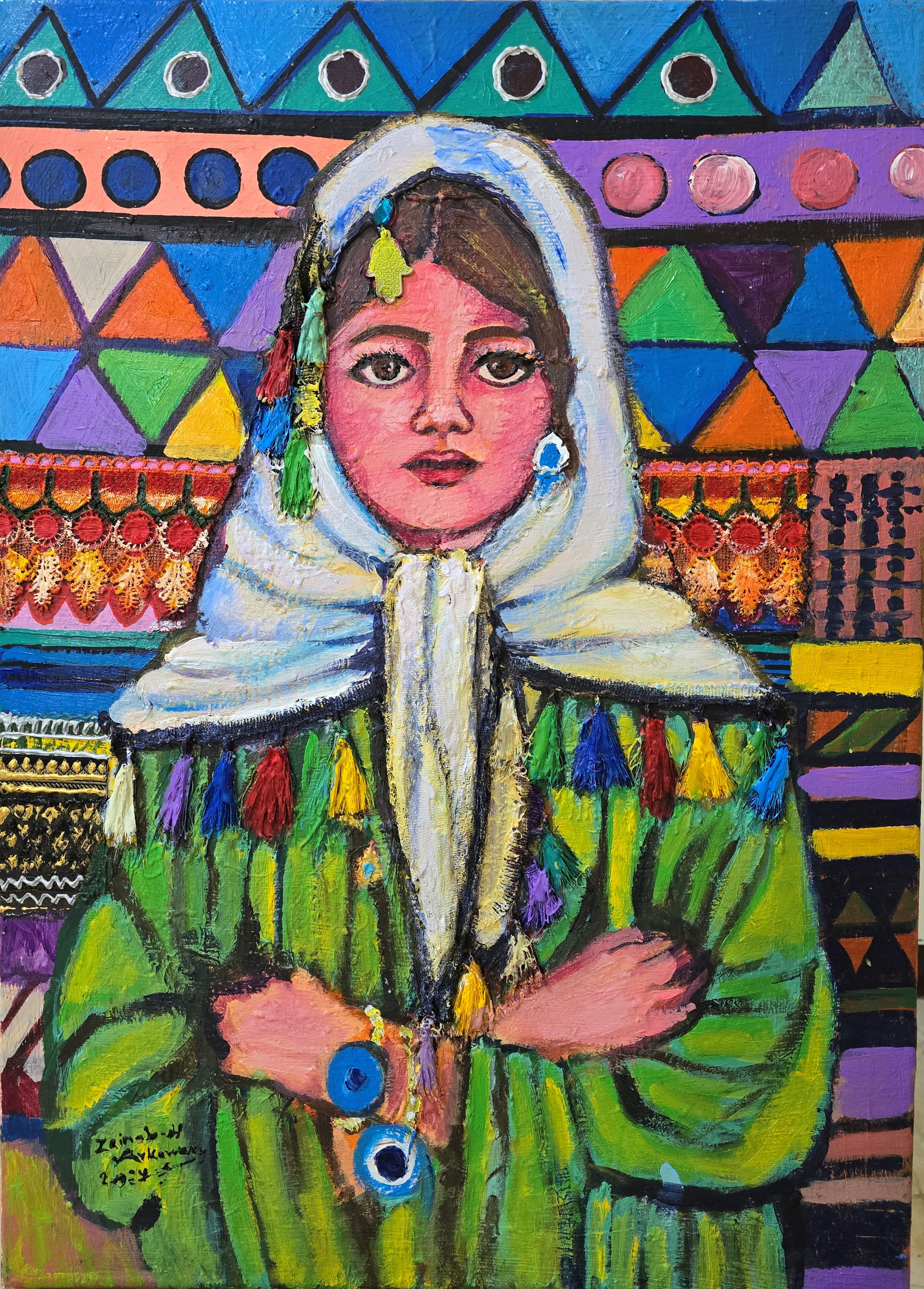 "A Flower Whose Clouds Are Colors" by Zainab Hassan Mousa Khan (Poster)