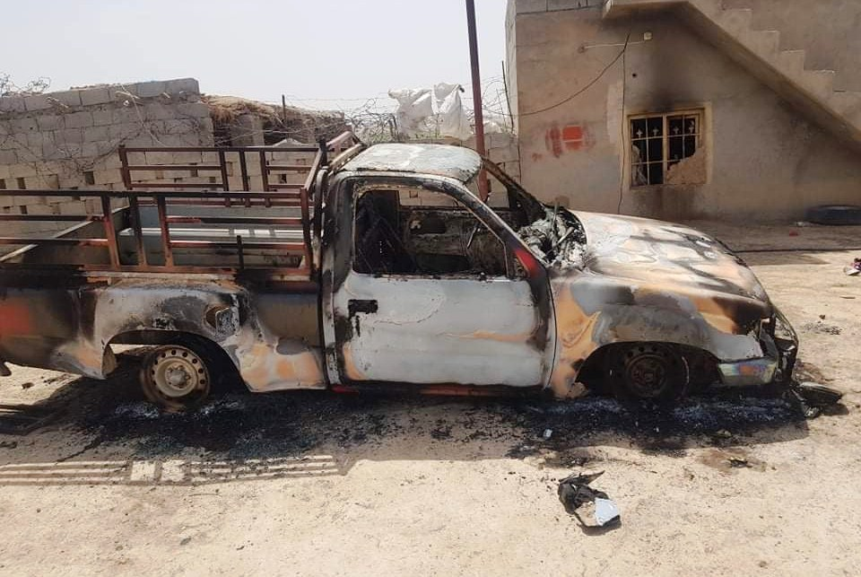 Damage to a car by ISIS militants in Khanaqin, April 2021. Source: KirkukNow.