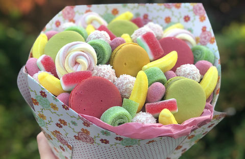 Jestivi buket slatki dječji 3 Slatkiši Macarons.JPEG