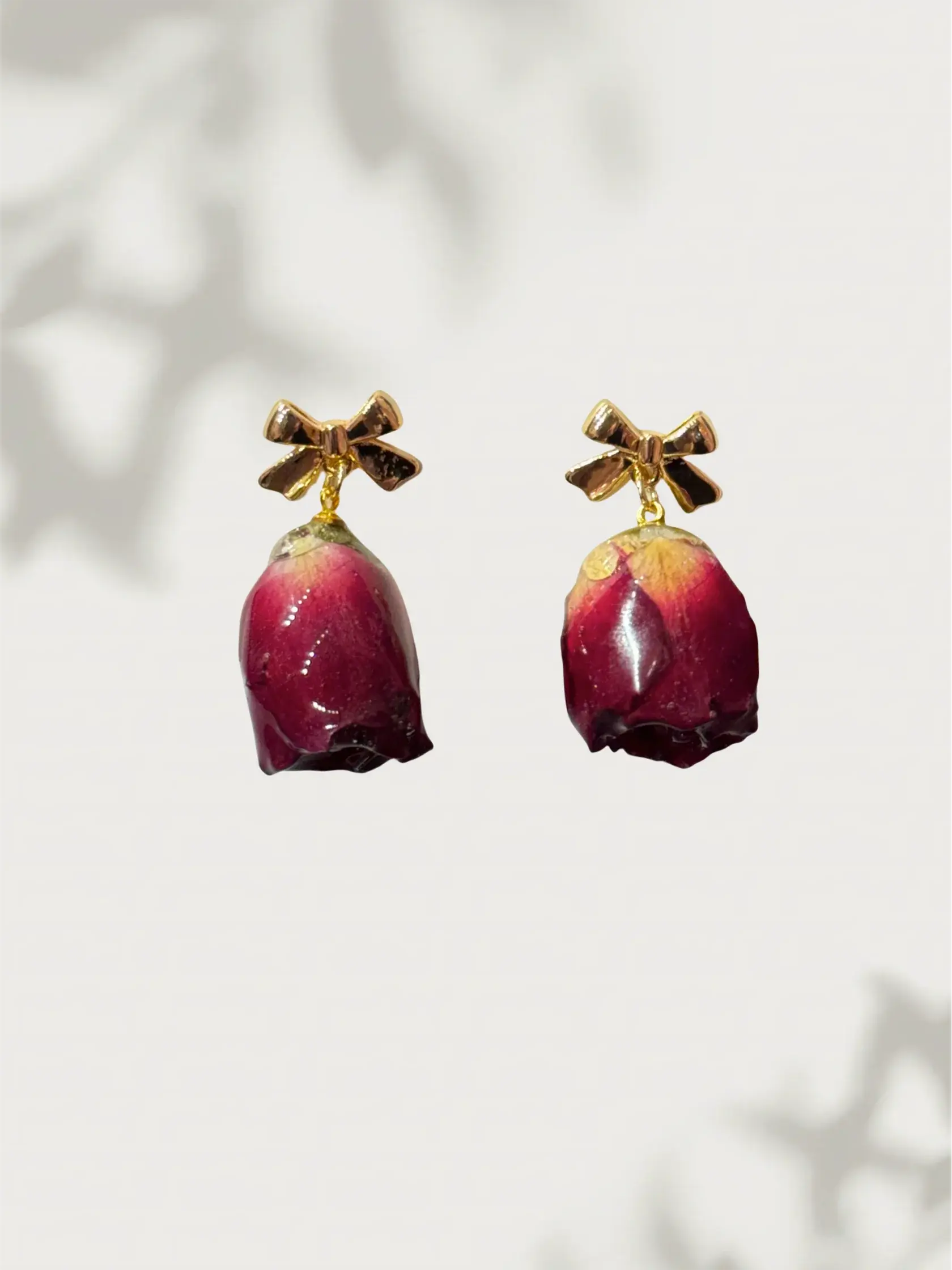 Rose Bow Stud Earrings