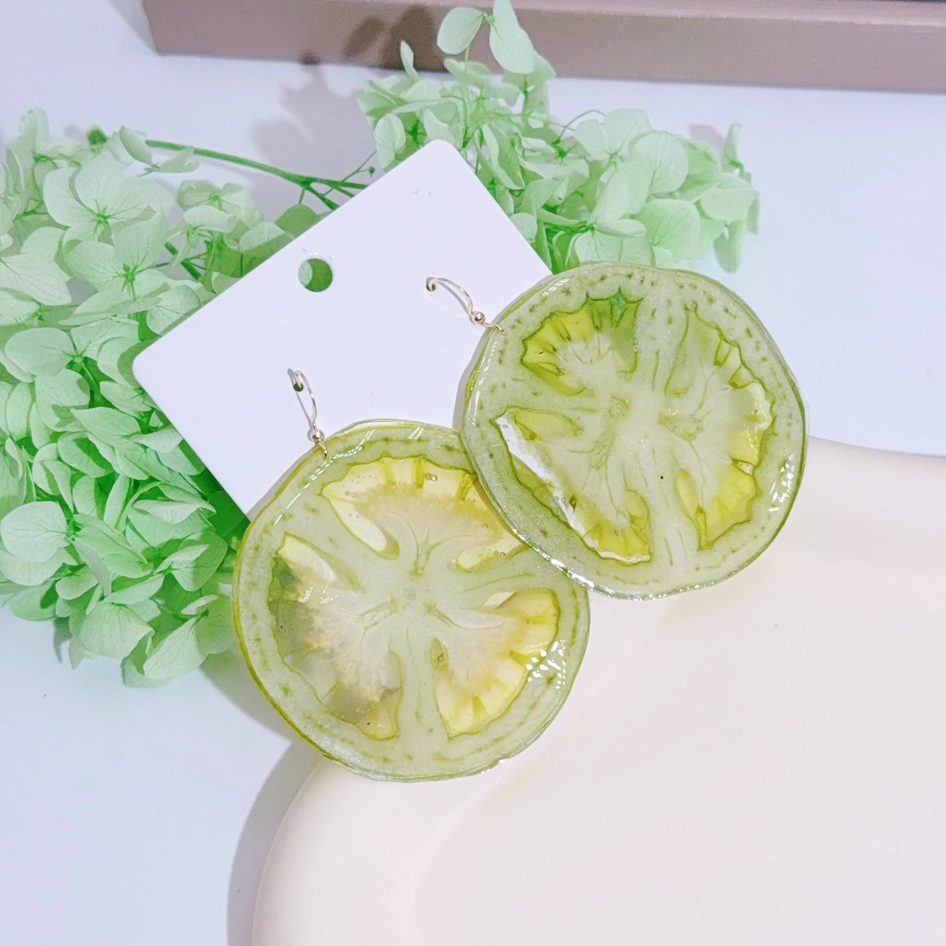Real Green Tomato Earrings