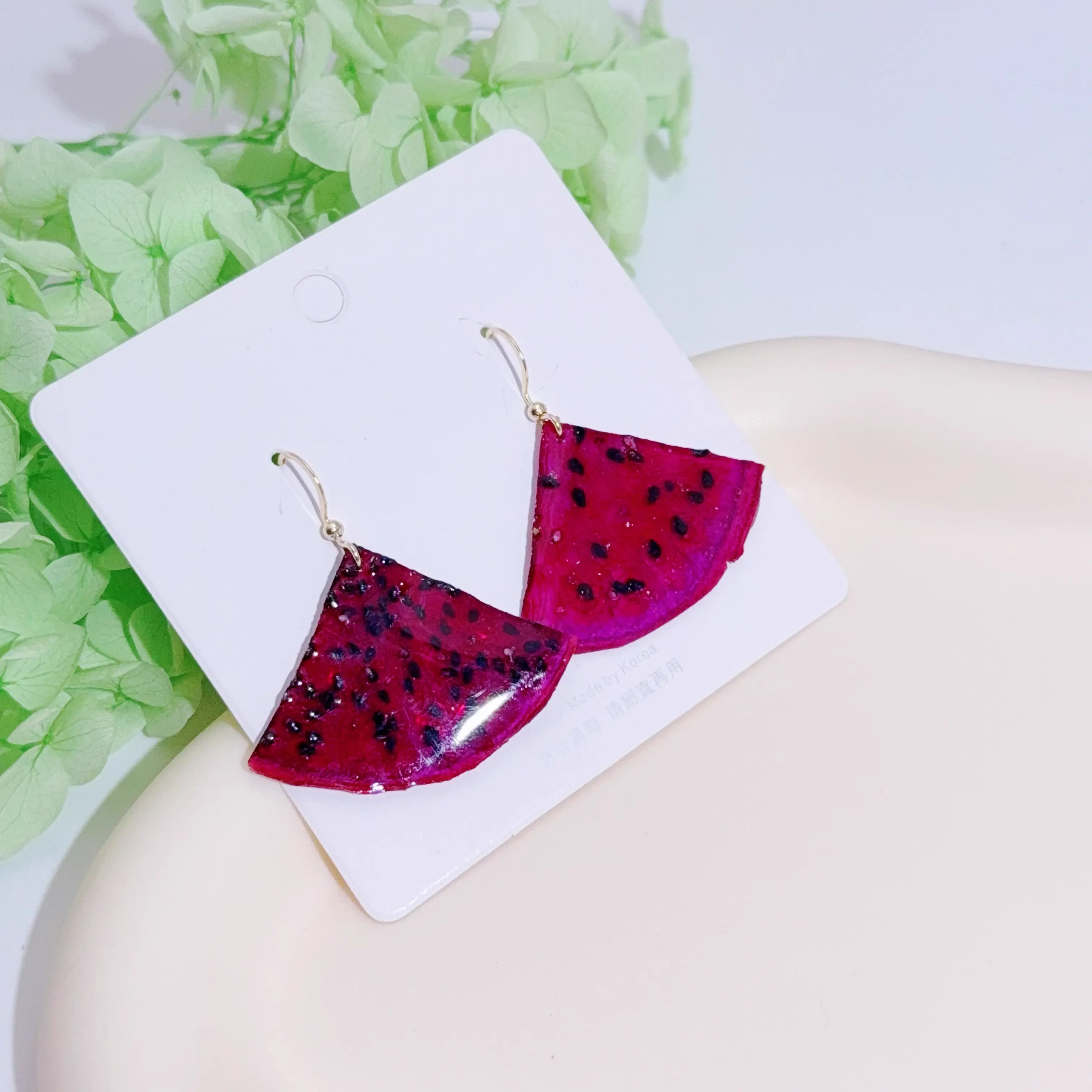 Real Red Dragonfruit Earrings