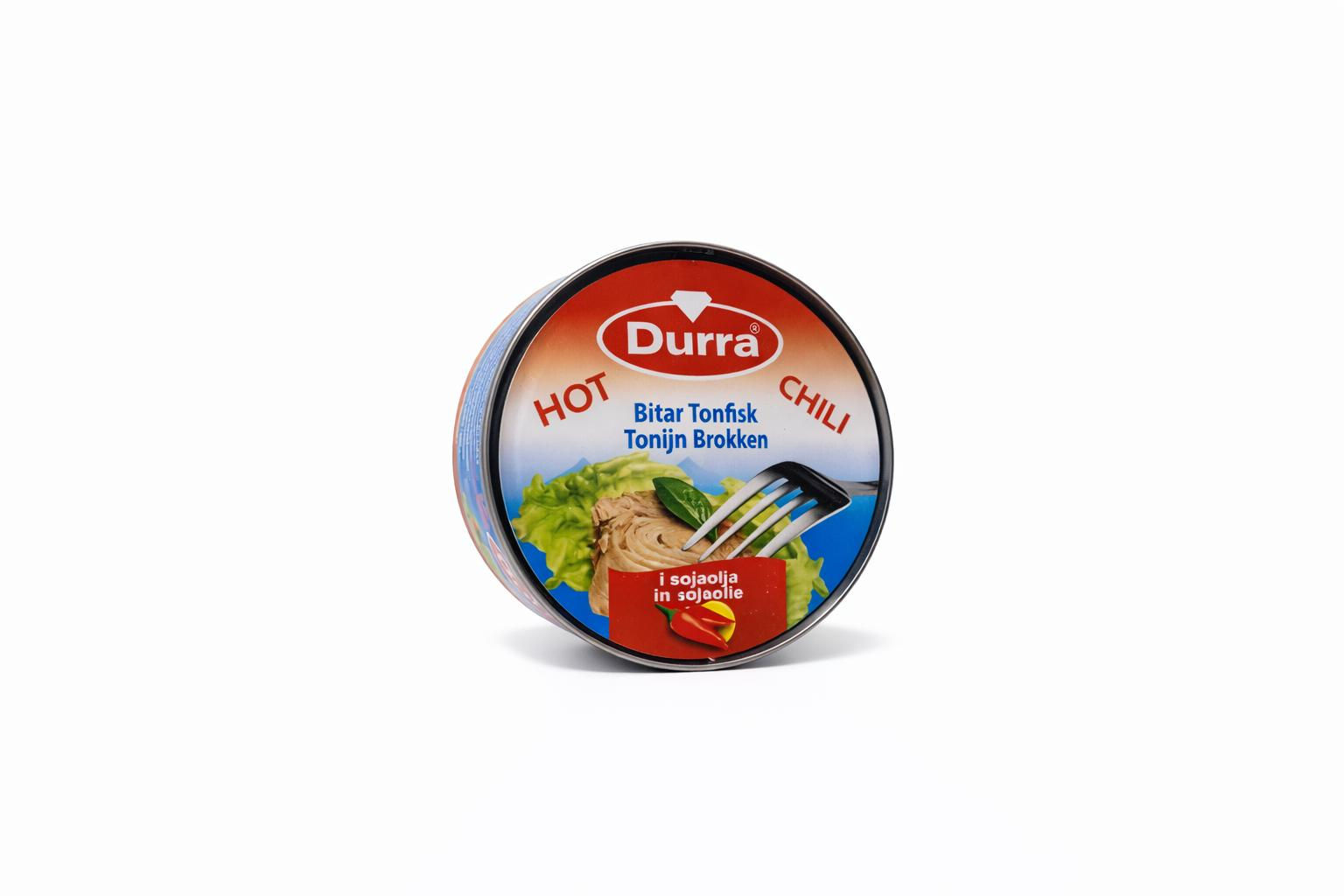 تونة حارة بالزيت النباتي درة 160 غرام