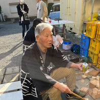 前日の、米研ぎから