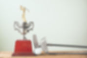 Golf Clubs, Ball and Trophy